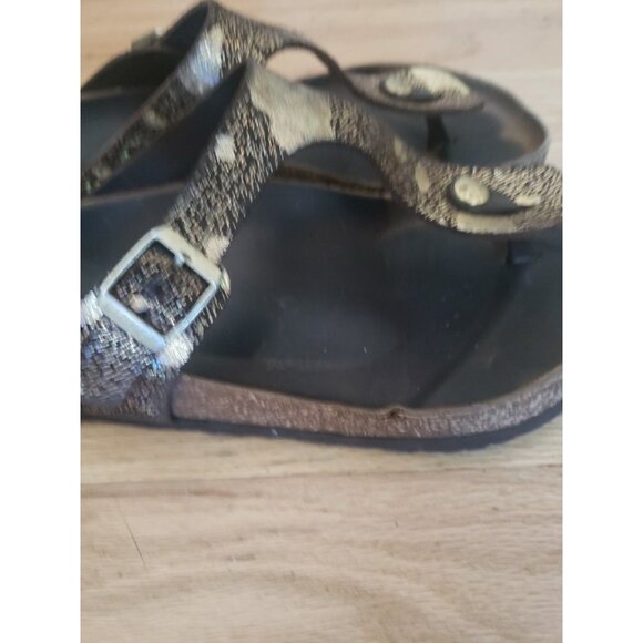 Birkenstock Gizeh Thong Sandal Sz 9/9.5 EU 40 Womens Metallic Gold Brown - Picture 8 of 14